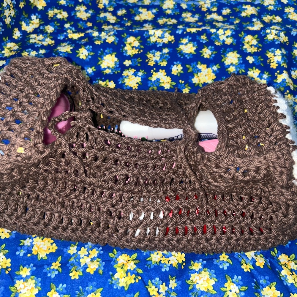 Brown Crochet Women's Bag